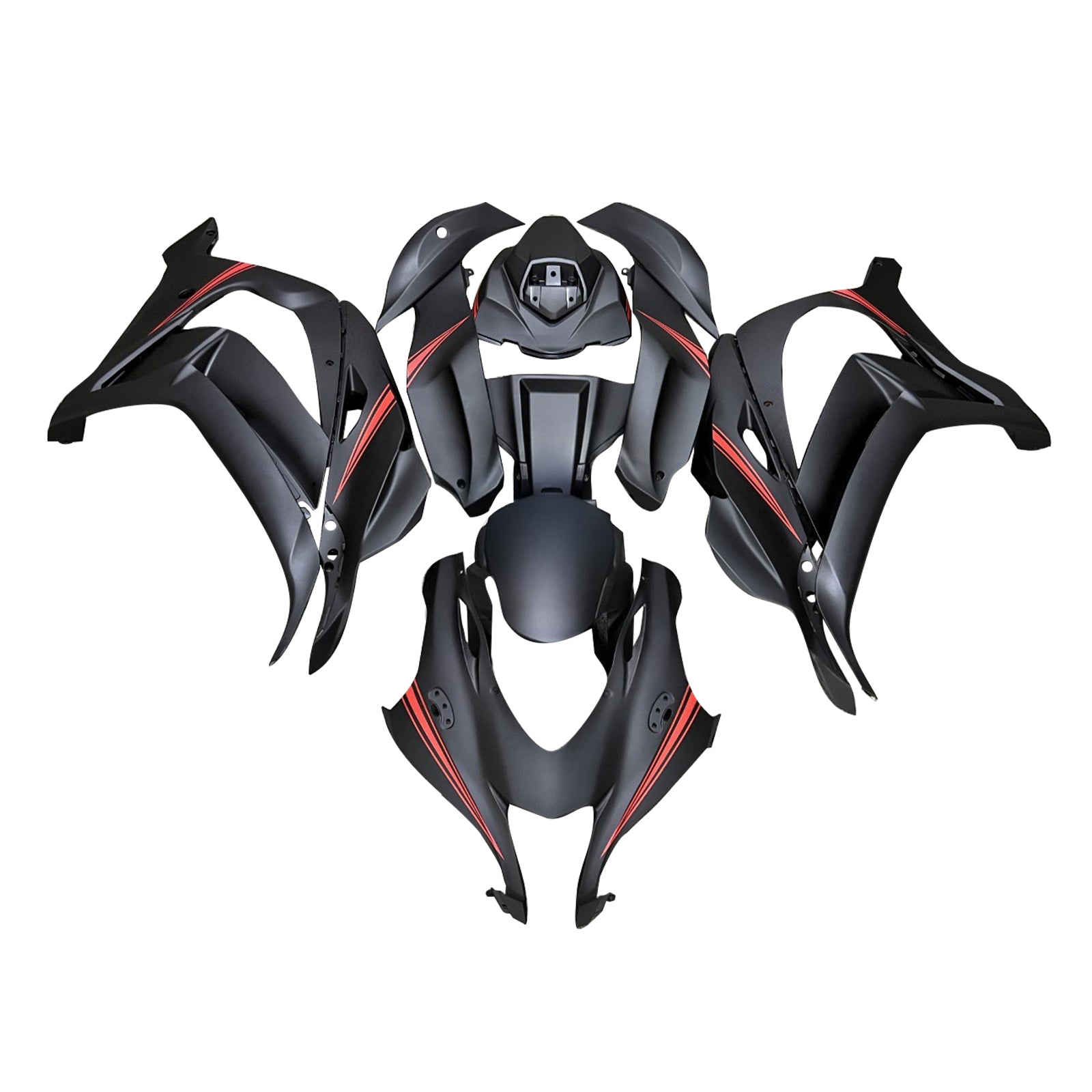 Amotopart 2016-2020 Kawasaki ZX10R Matte Black Fairing Kit