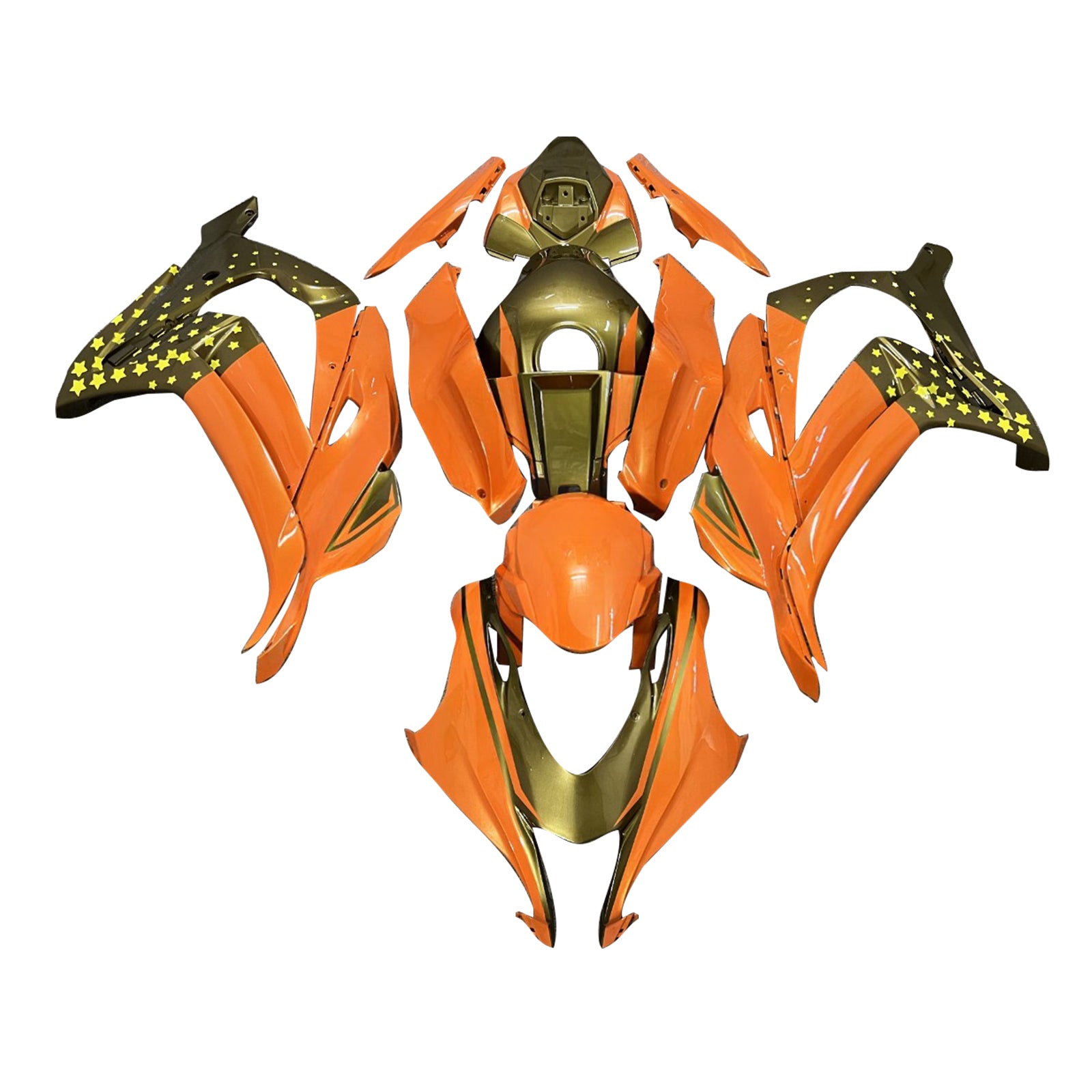 Amotopart 2016-2020 Kawasaki ZX10R Orange Goldverkaufskit
