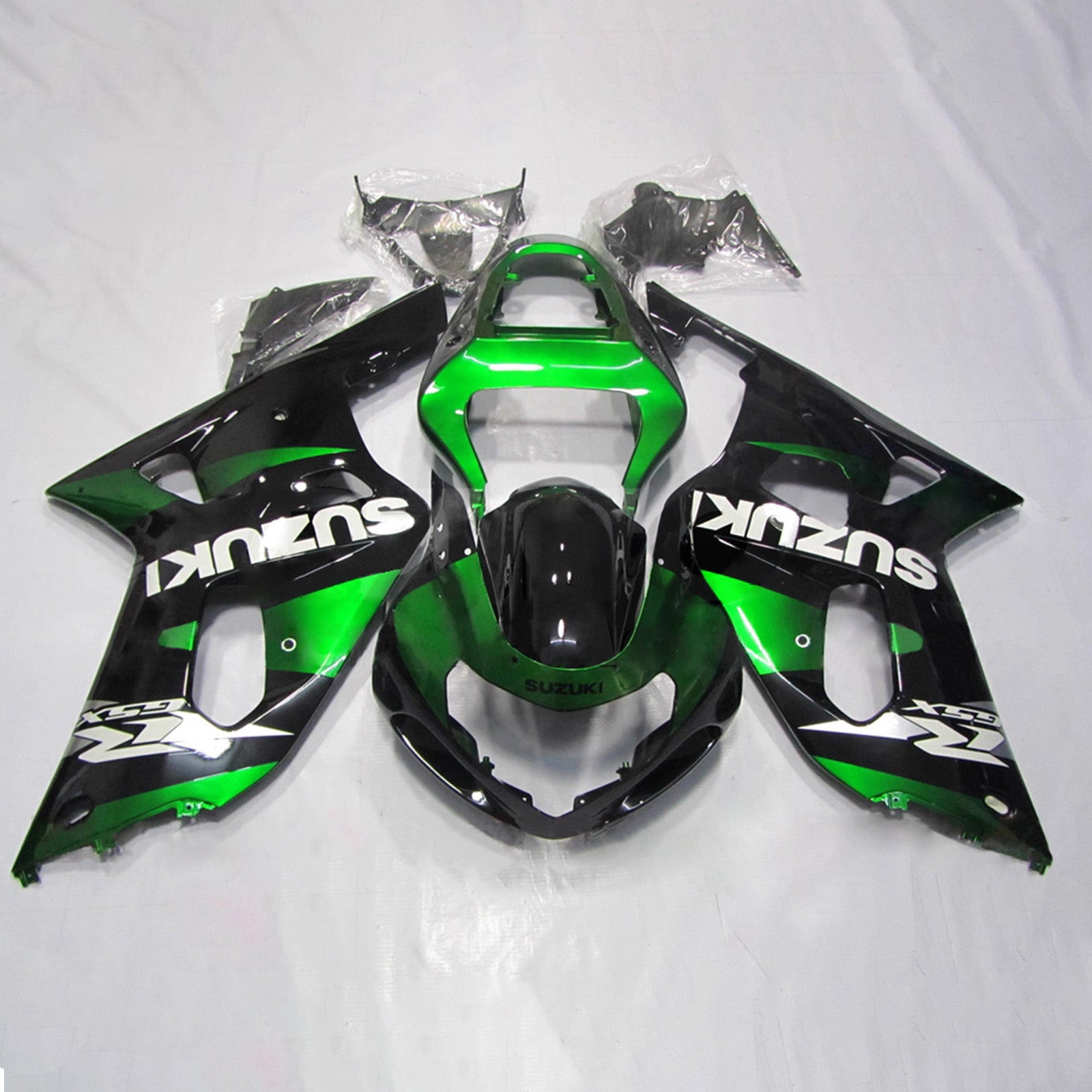 Amotopart Suzuki 2001-2003 GSXR 600 2000-2003 GSXR 750 Black Green White Fairing Kit