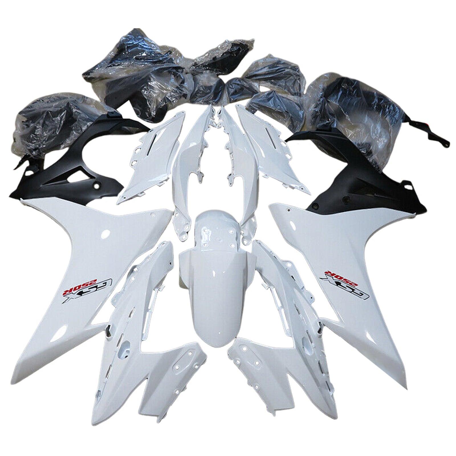 Amotopart 2017-2020 GSX250R スズキ ホワイト&ブラック フェアリングキット