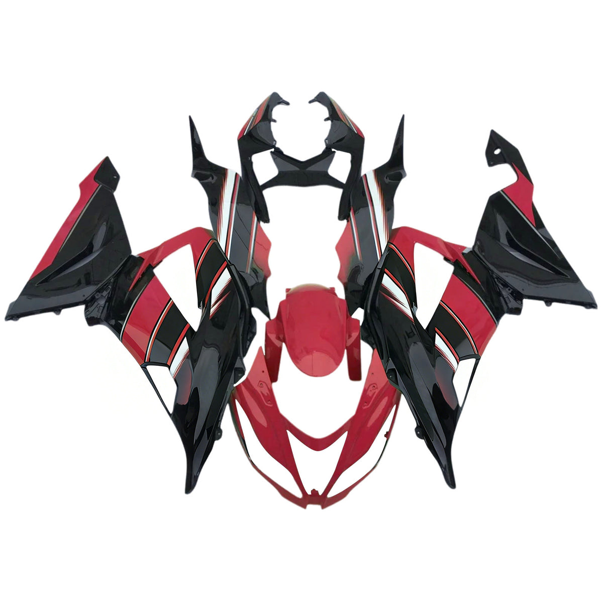 Amotopart 2013-2018 Kawasaki ZX-6R 636 Black White Gray Red Fairing Kit