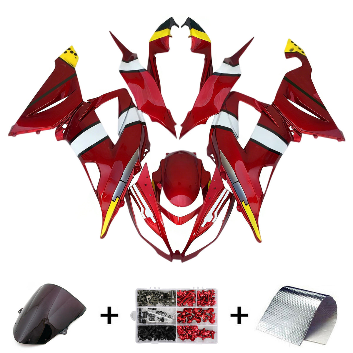 Amotopart 2013-2018 Kawasaki ZX-6R 636 wit rood grijs kuipset