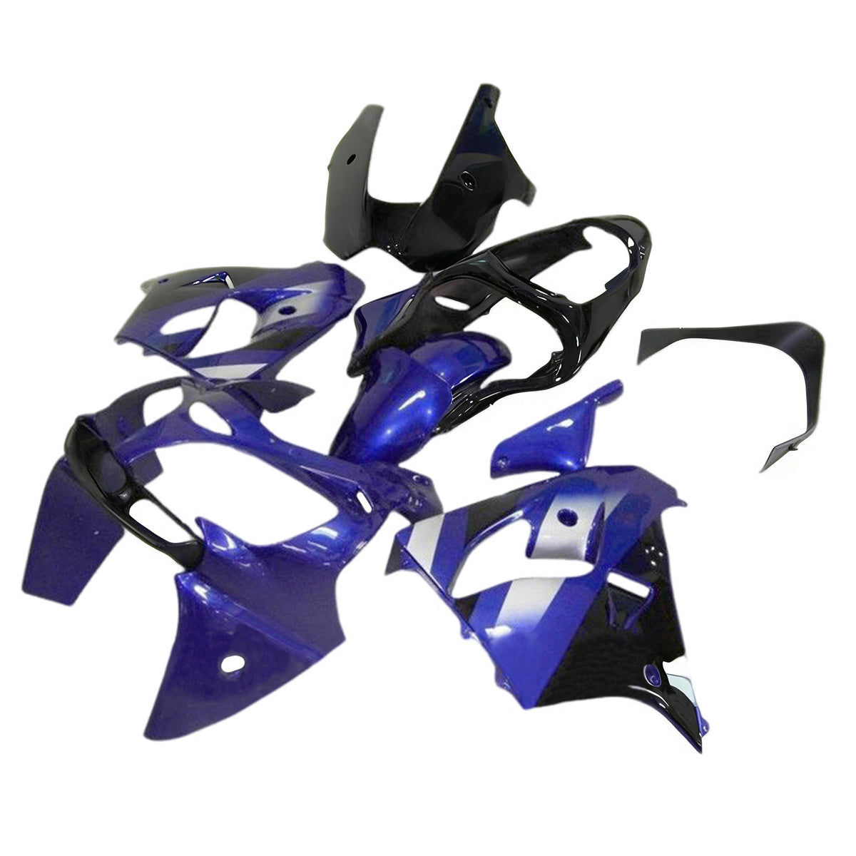 Amotopart 2000-2001 Kawasaki ZX-9R Black White Blue Fairing Kit