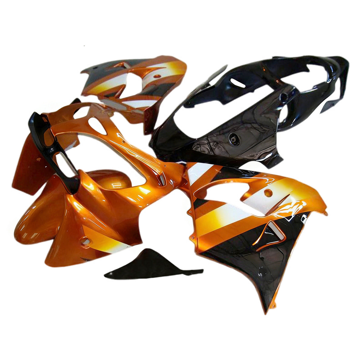 Amotopart 2000–2001 Kawasaki ZX-9R Orange Schwarz Weiß Gold Verkleidungsset
