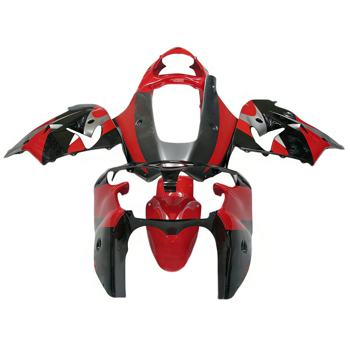 Amotopart 2000-2001 Kawasaki ZX-9R Red White Gray Black Fairing Kit