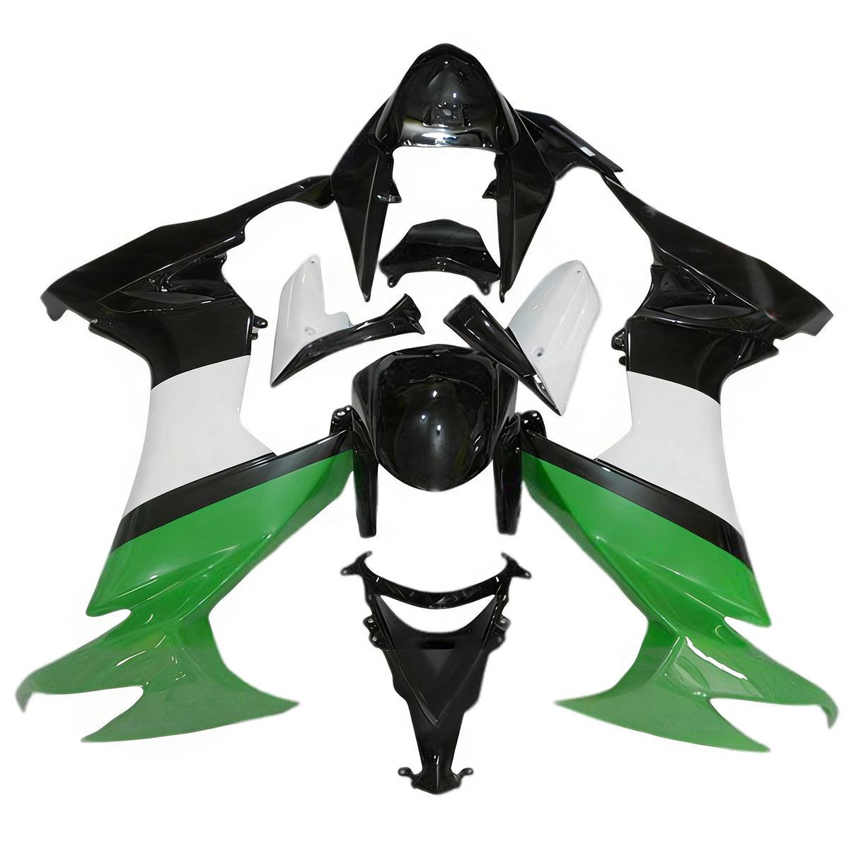 Kit carena Amotopart 2008-2010 Kawasaki ZX-10R nero verde