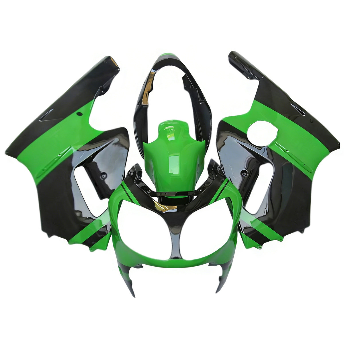 Amotopart 2000-2001 Kawasaki ZX-12R groen zwart grijs wit kuipset