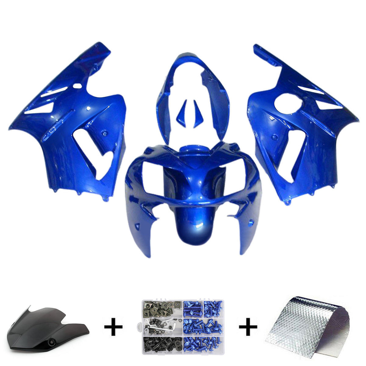 Zestaw owiewek Amotopart 2002-2005 Kawasaki ZX-12R biało-niebieski