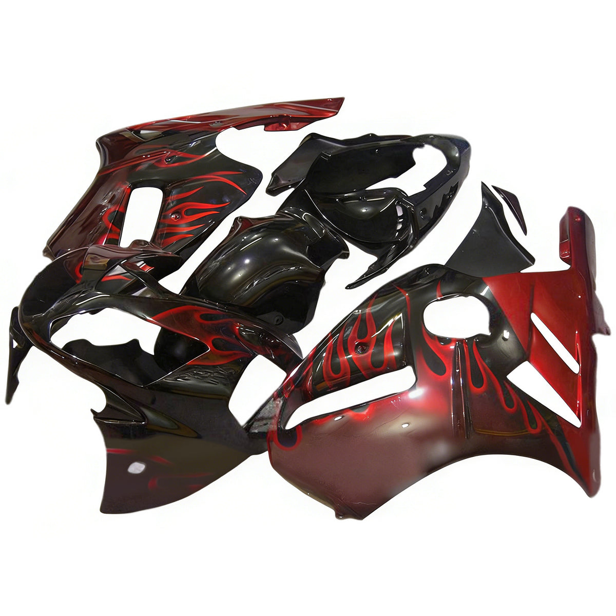 Amotopart 2002-2005 Kawasaki ZX-12R Black Red White Fairing Kit