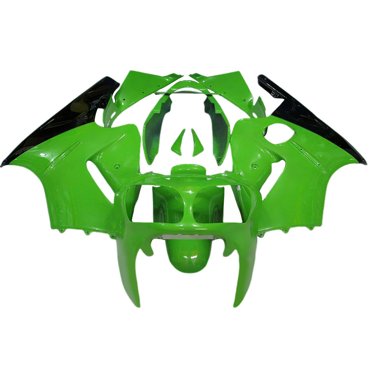 Amotopart 2002-2005 Kawasaki ZX-12R White Green Black Fairing Kit