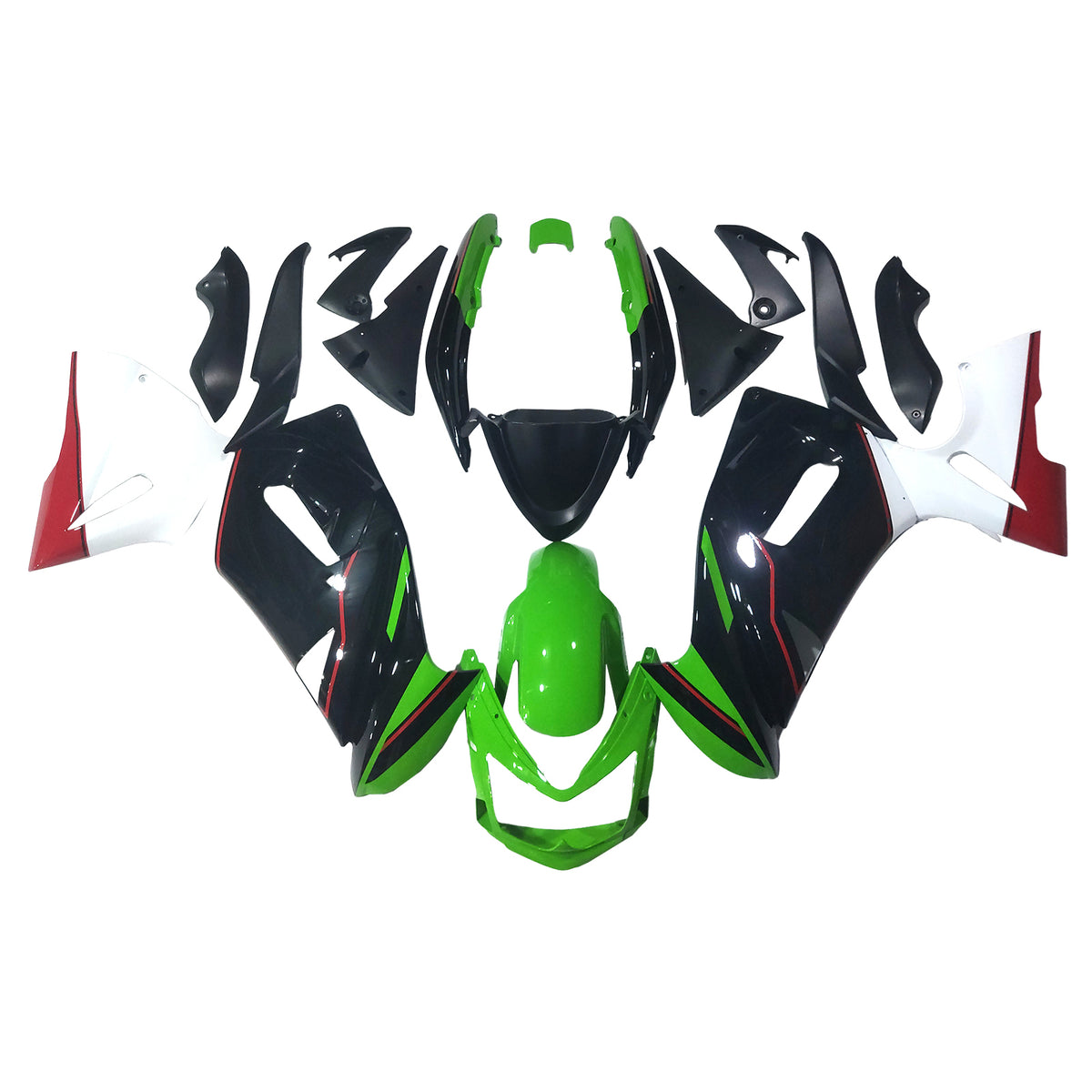 Amotopart 2006-2008 Kawasaki ER-6F Ninja 650 Black Green White Blue Fairing Kit