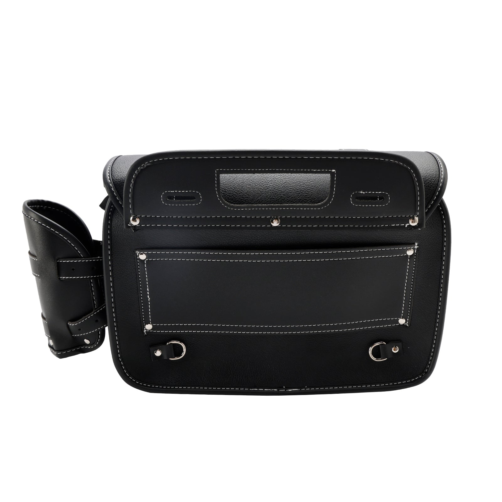 Tail Bag Pu Side Saddlebag Tail Bag Luggage Pouch Storage Black For Motorbike