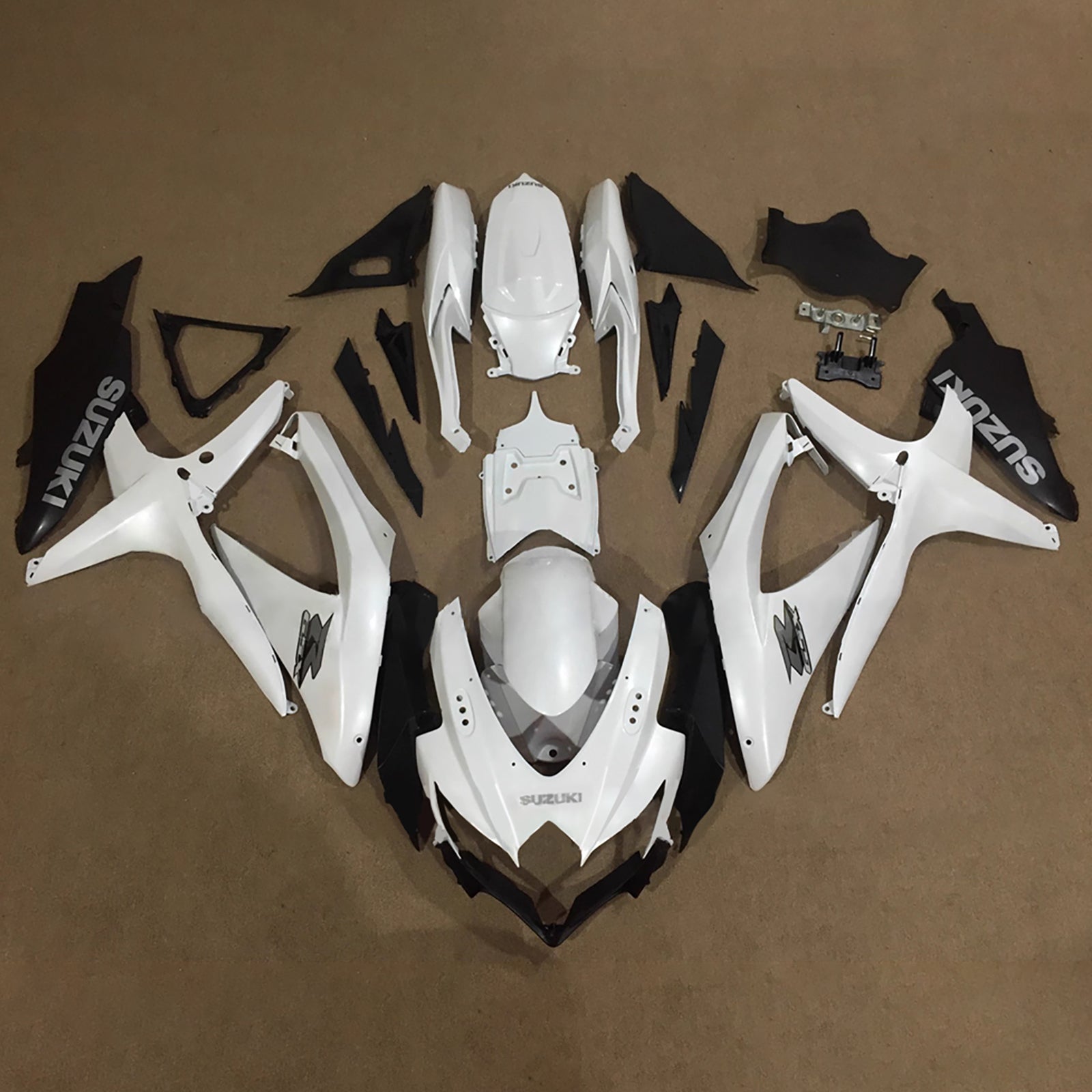 Amotopart 2008-2010 Suzuki GSXR 600/750 White Black Fairing Kit