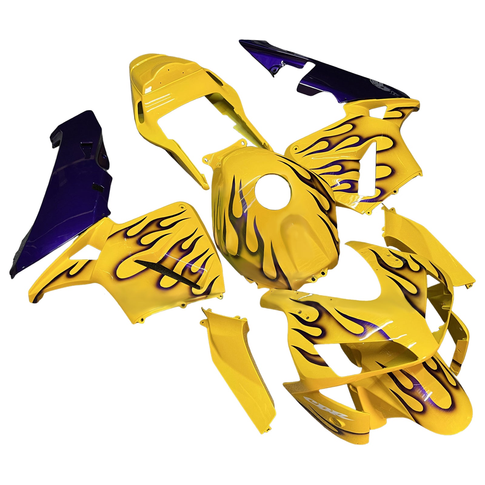 Amotopart 2003-2004 Honda CBR600RR Yellow with Black Blames Kit Kit