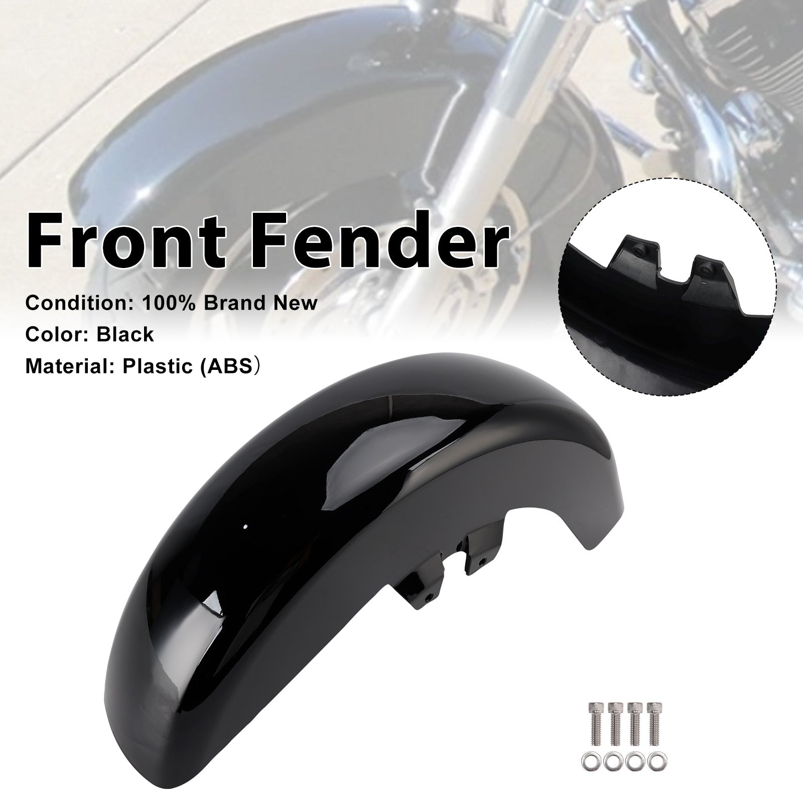Garde-boue avant ABS noir Touring Electra Glide Road King 1989-2013