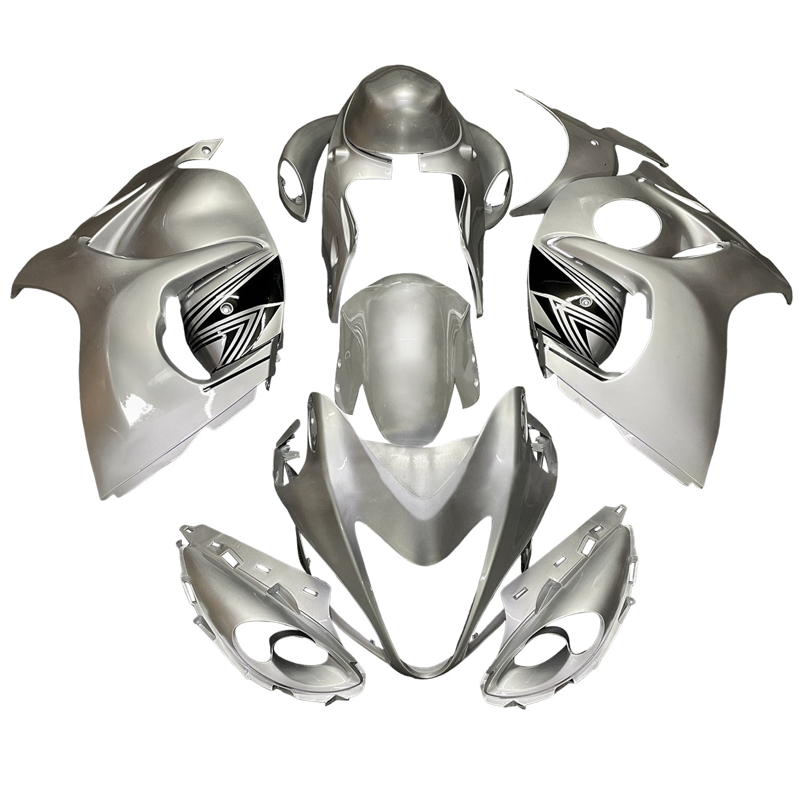 Amotopart 2008-2020 Suzuki Hayabusa GSX1300R Silver Fairing Kit