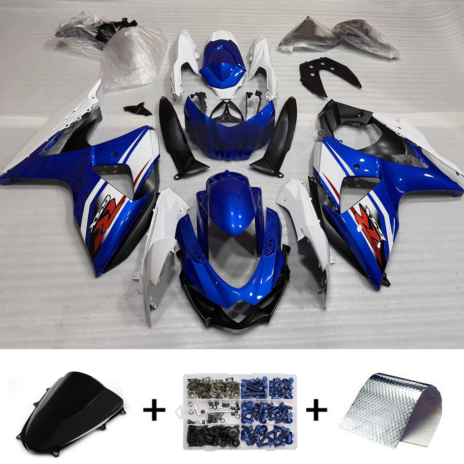 Amotopart 2009-2016 Suzuki GSXR1000 Blue White Red Fairing Kit