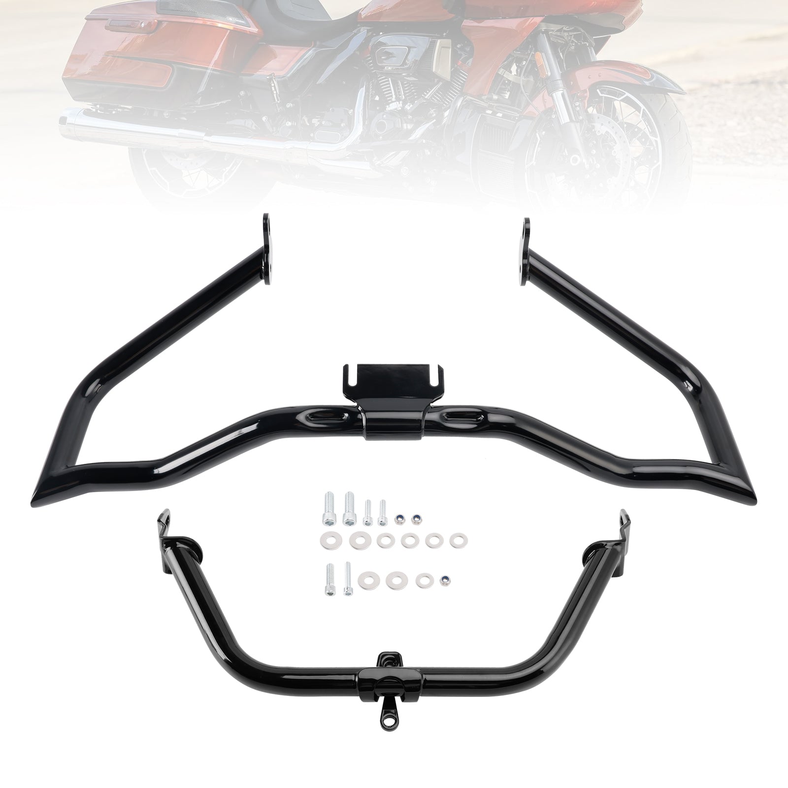 2014-2022 Road Glide Engine Guard Frame Anti-Crash Bumper Protector Black