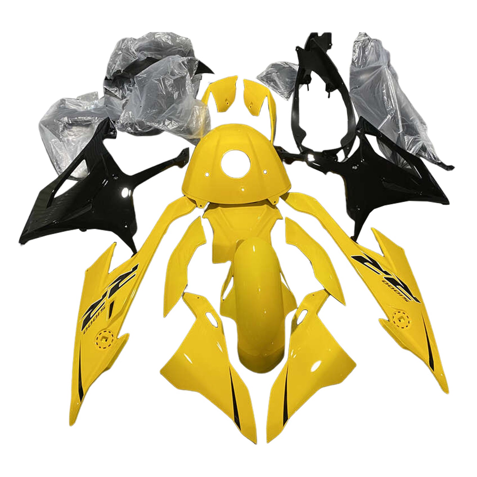 Amotopart 2023-2024 BMW S1000RR Glossy Yellow Black Fairing Kit