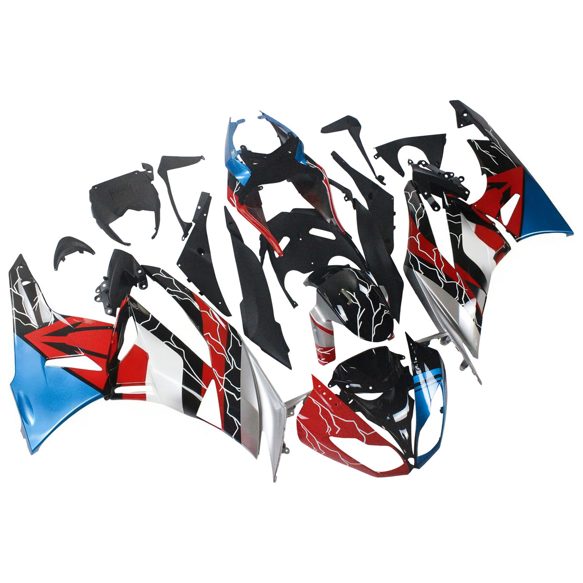 Amotopart 2009-2012 Kawasaki ZX-6R 636 Gray White Red Black Fairing Kit