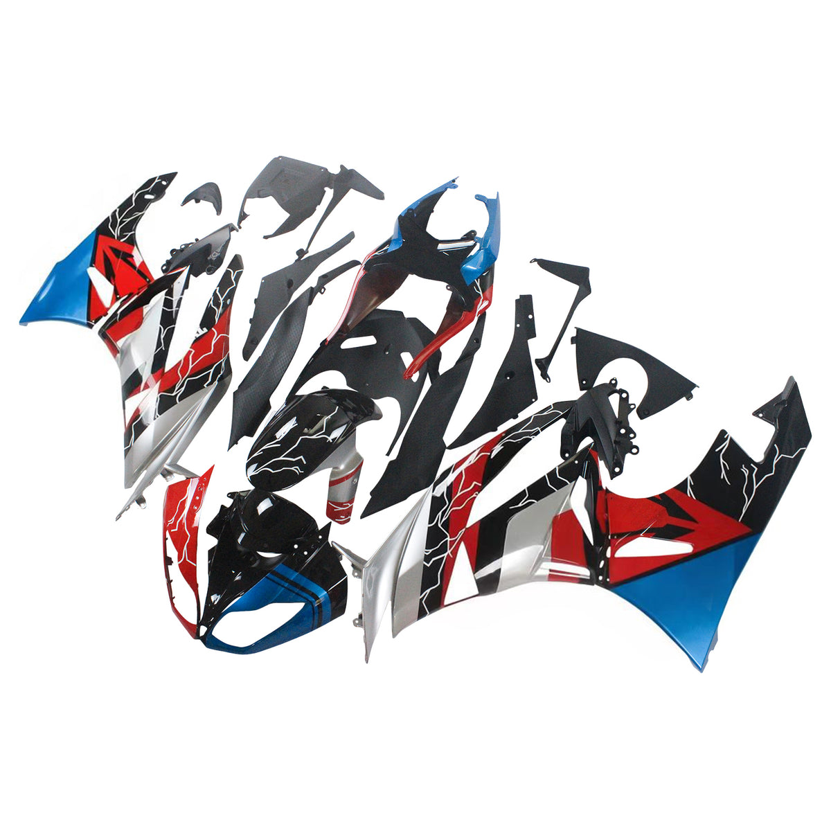 Amotopart 2009-2012 Kawasaki ZX-6R 636 Gray White Red Black Fairing Kit
