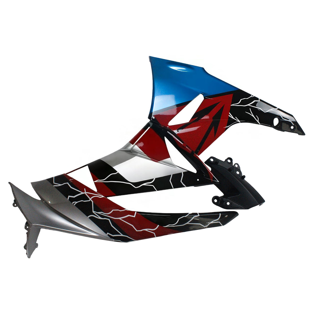 Amotopart 2009-2012 Kawasaki ZX-6R 636 Gray White Red Black Fairing Kit