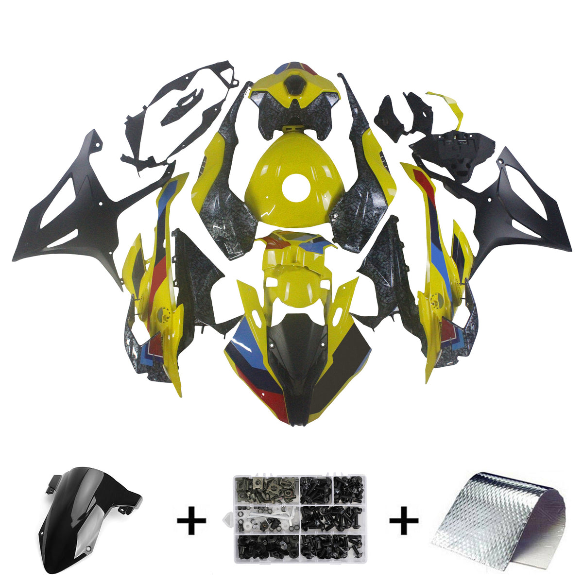 Amotopart 2023-2024 BMW S1000RR Carbon Fiber Pattern Fairing Kit