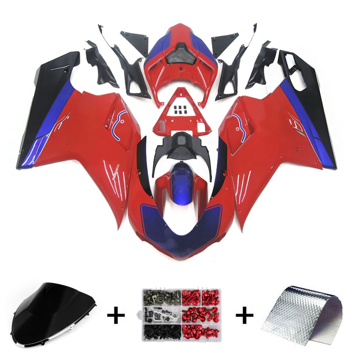 Amotopart 2007-2011 Ducati 1098 1198 848 Red Fairing Kit