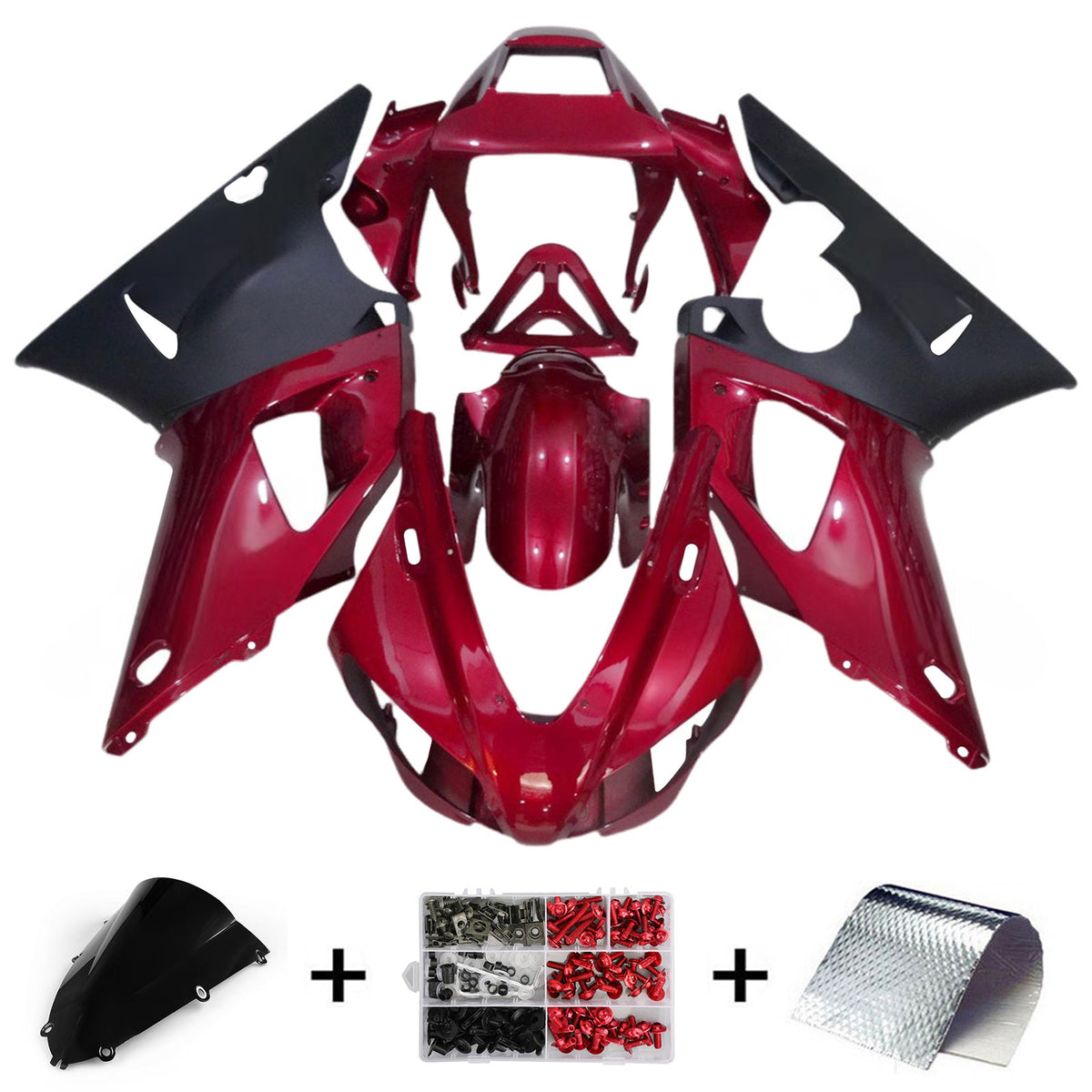 Amotopart 1998-1999 Yamaha YZF-R1 černá červená bílá sada kapotáže