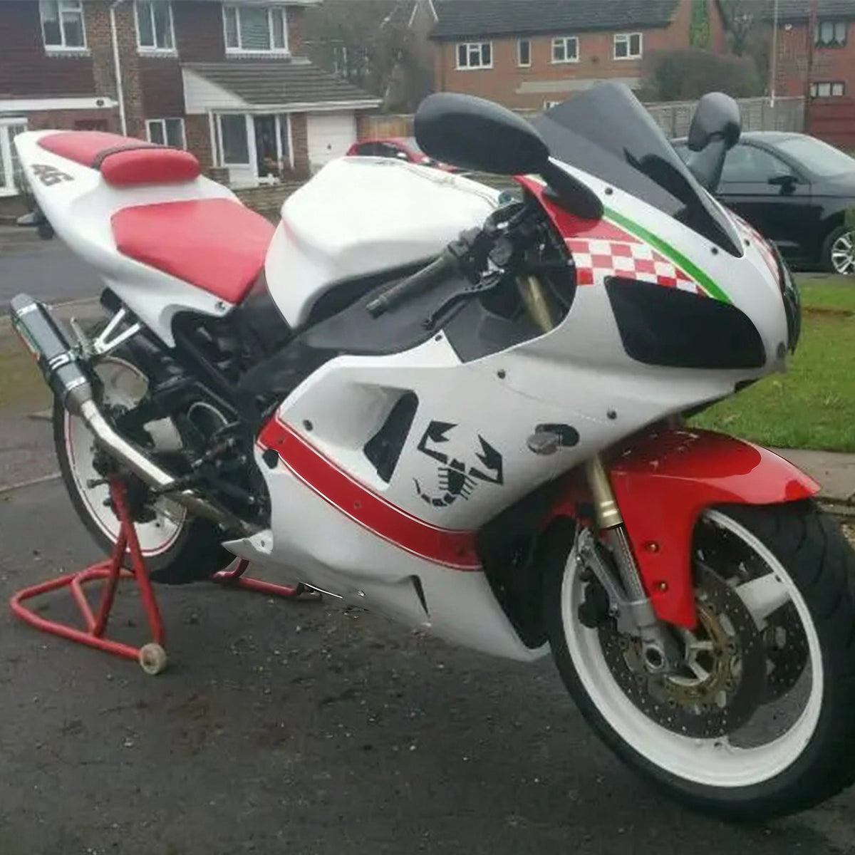 Amotopart 1998-1999 Yamaha YZF-R1 Red Black White Gray Fairing Kit