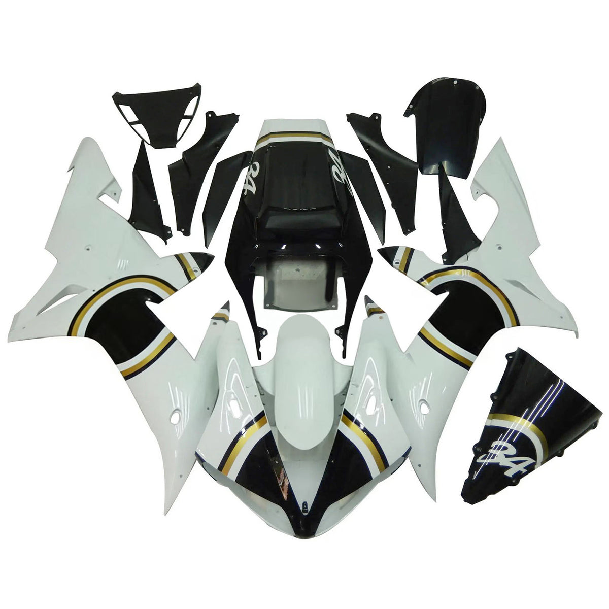 Amotopart 2002-2003 Yamaha YZF-R1 Kit de carénage gris noir blanc