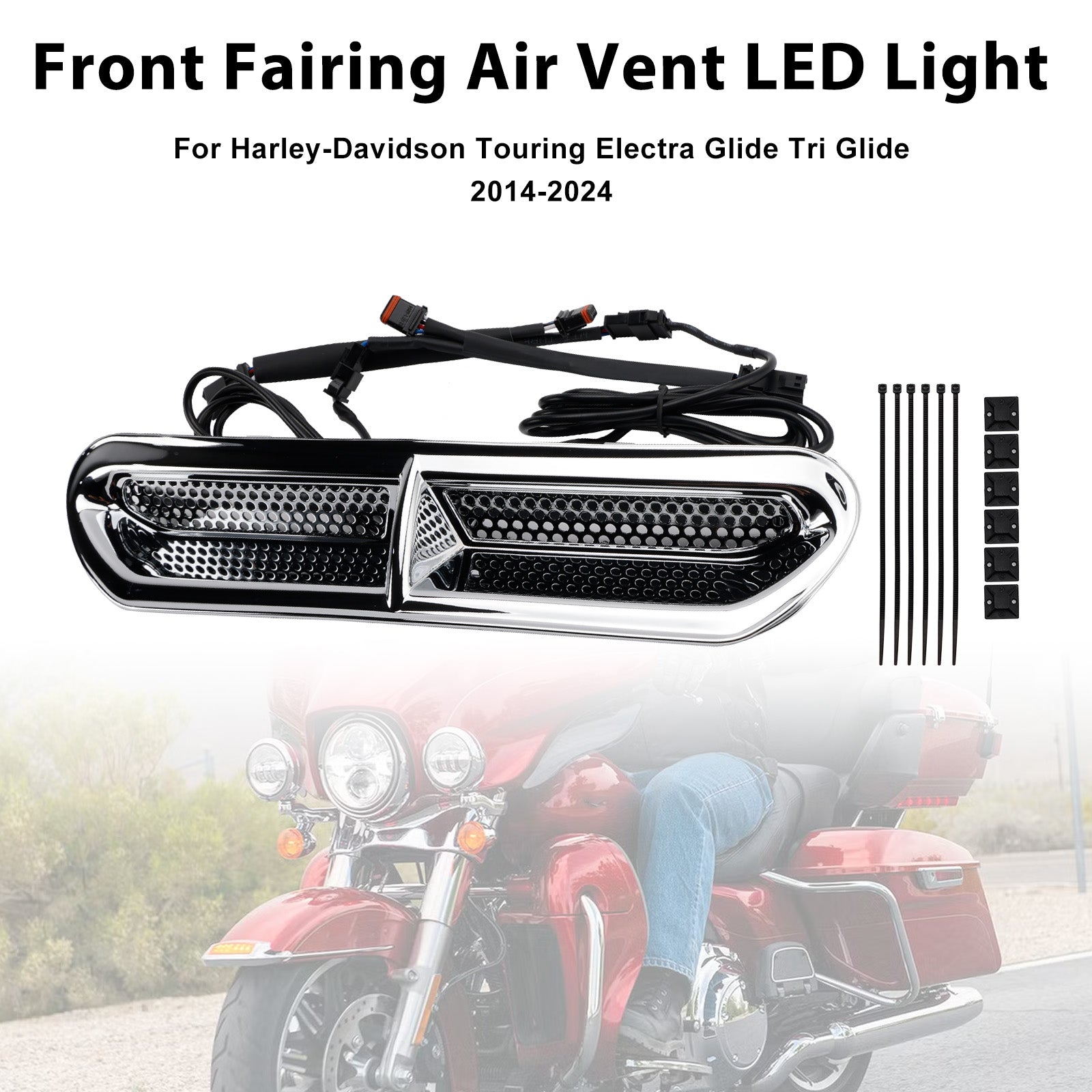 2014-2024 Touring Street Glide Front Fairing Air Vent LED Light