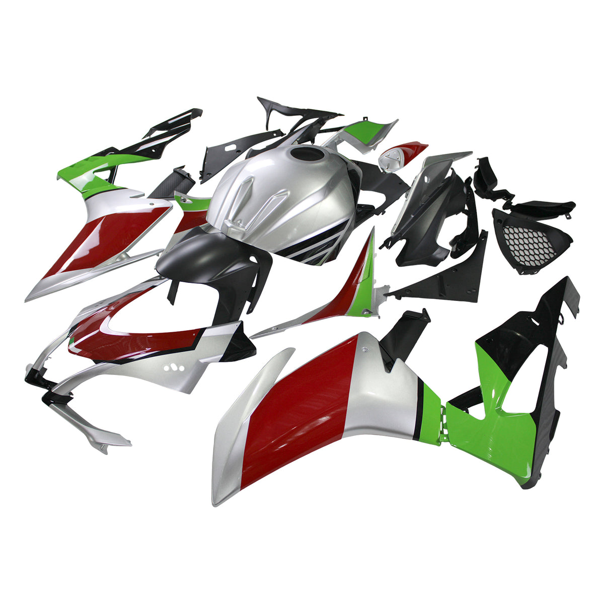 Amotopart 2016-2020 Aprilia RSV4 1000 Red Silver Fairing Kit