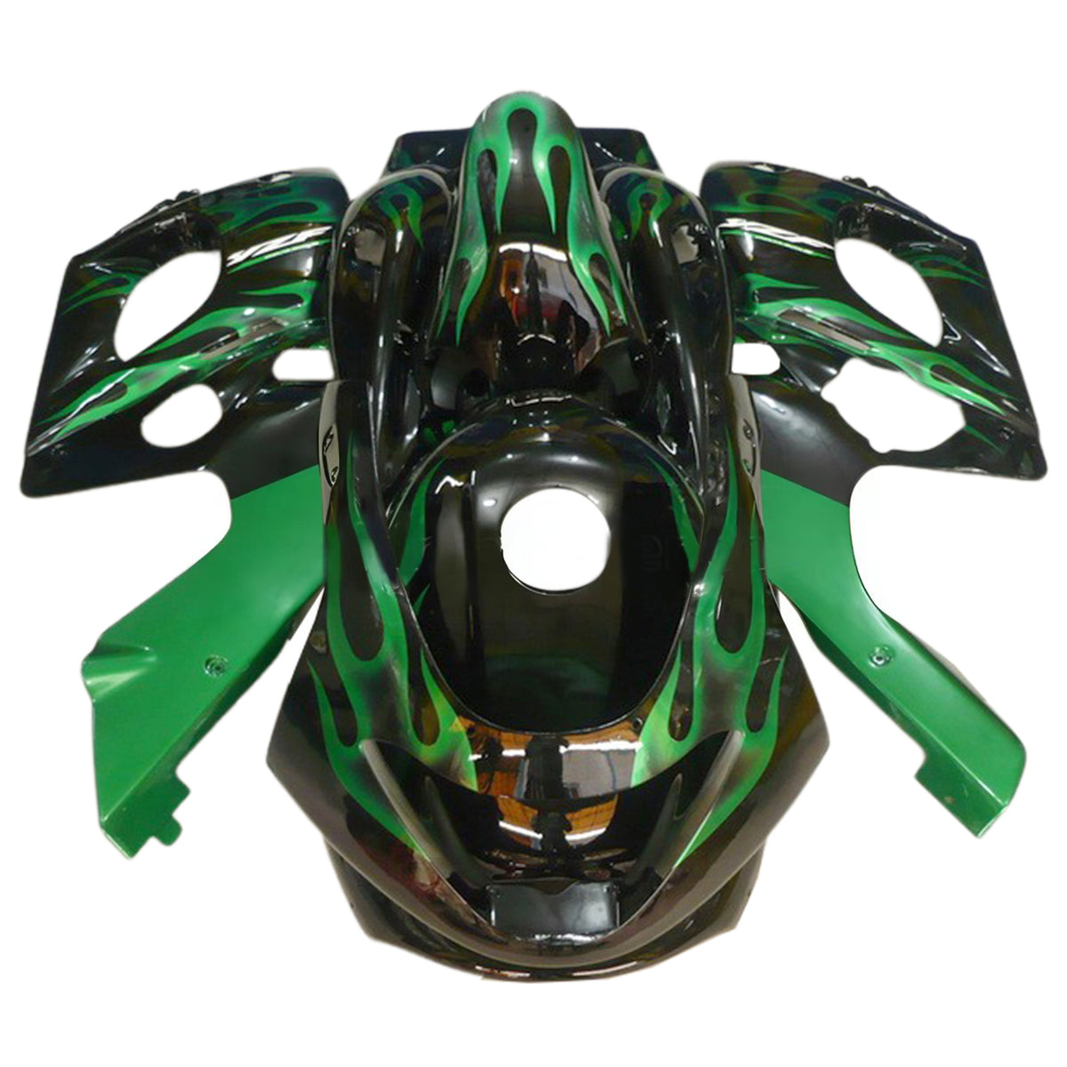 Kit de carenagem Amotopart 1996-2007 Yamaha YZF 600R Thundercat verde preto dourado