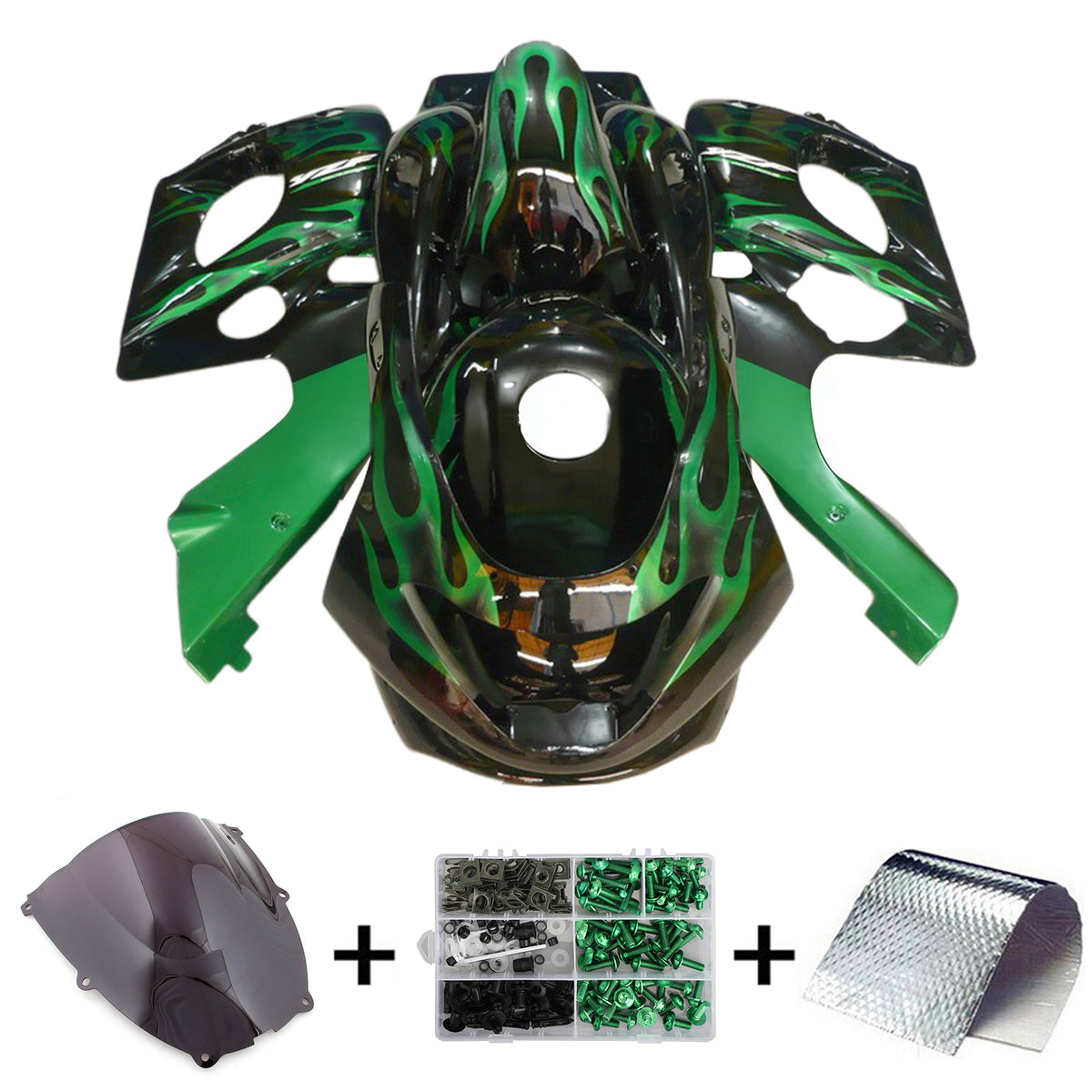 Amotopart 1996-2007 Yamaha YZF 600R Thundercat zielony czarny złoty zestaw owiewki