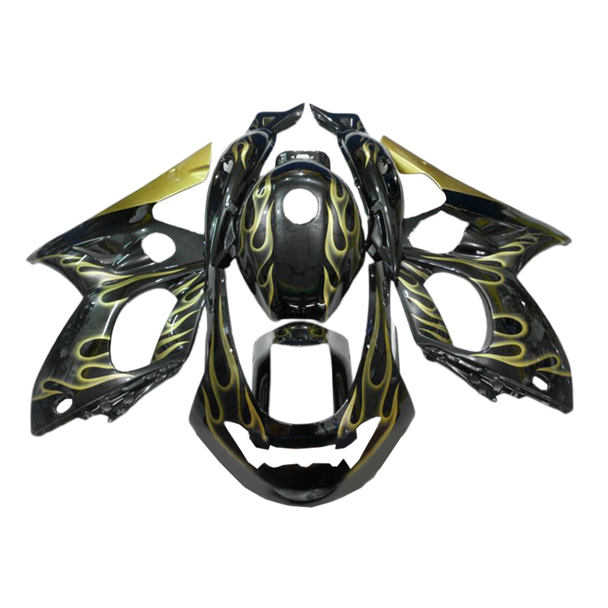 Amotopart 1996-2007 Yamaha YZF 600R Thundercat Black White Yellow Fairing Kit