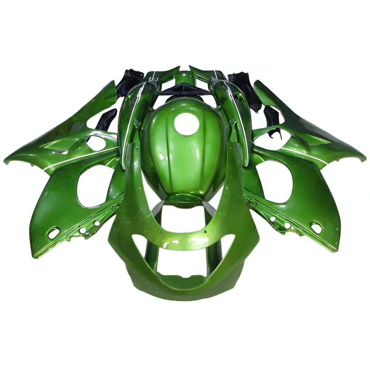Amotopart 1996–2007 Yamaha YZF 600R Thundercat Weiß Schwarz Grün Verkleidungsset