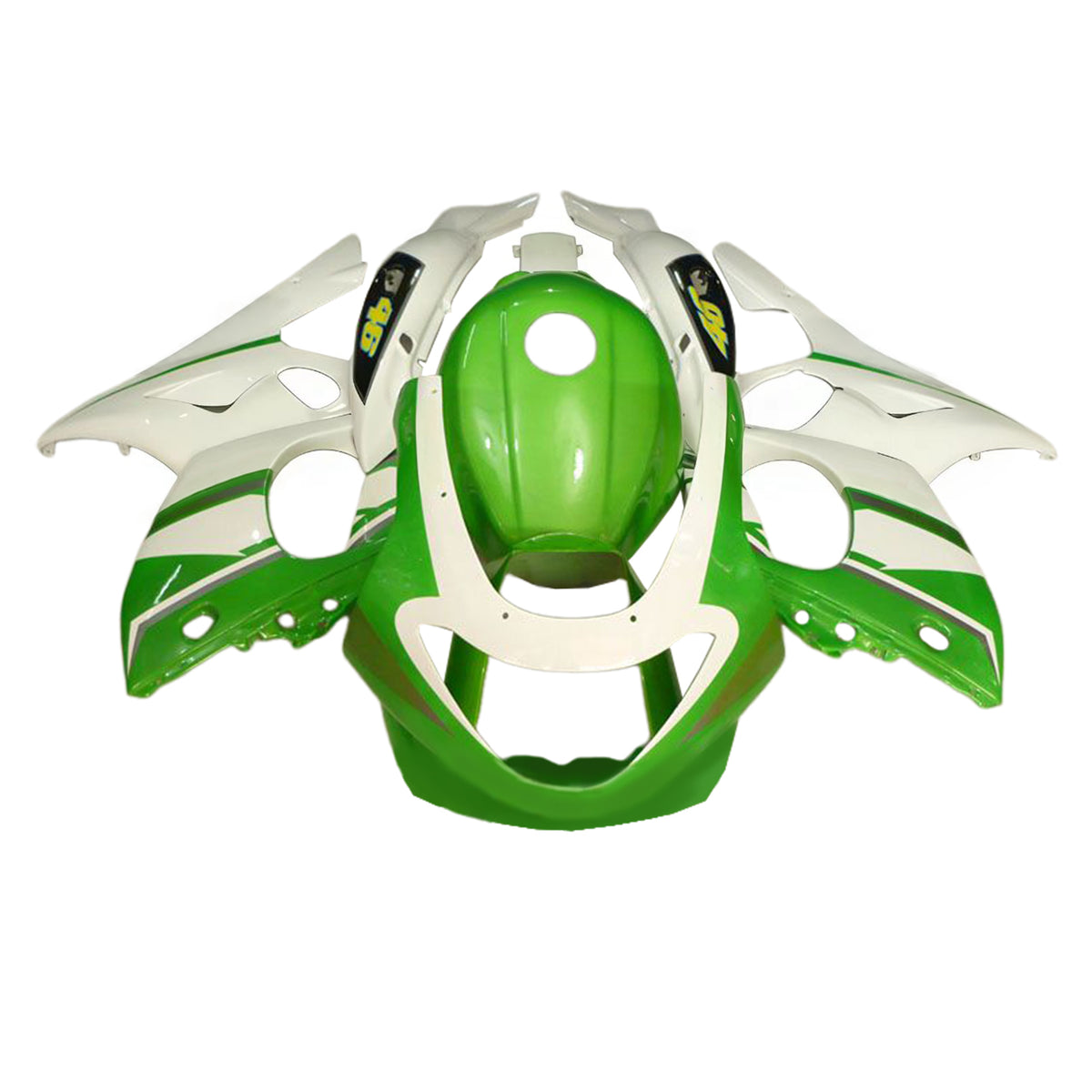Amotopart 1996–2007 Yamaha YZF 600R Thundercat Gelbgrün Verkleidungsset