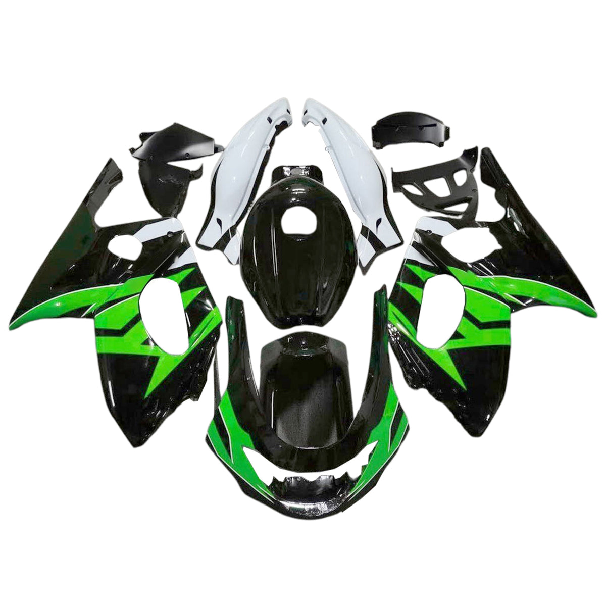 Amotopart 1996-2007 Yamaha YZF 600R Thundercat Green White Black Fairing Kit