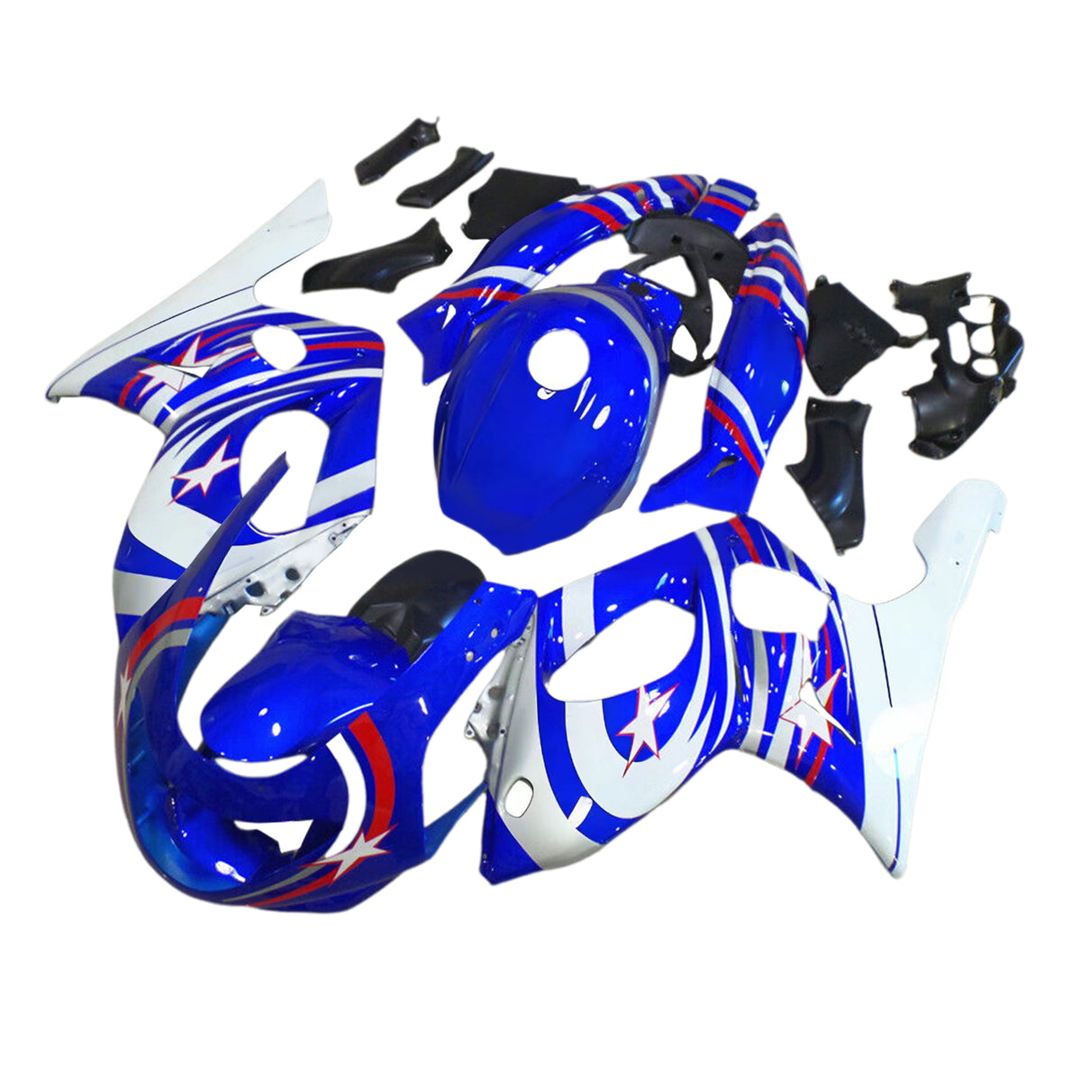 Kit de carenagem Amotopart 1996-2007 Yamaha YZF 600R Thundercat azul branco preto