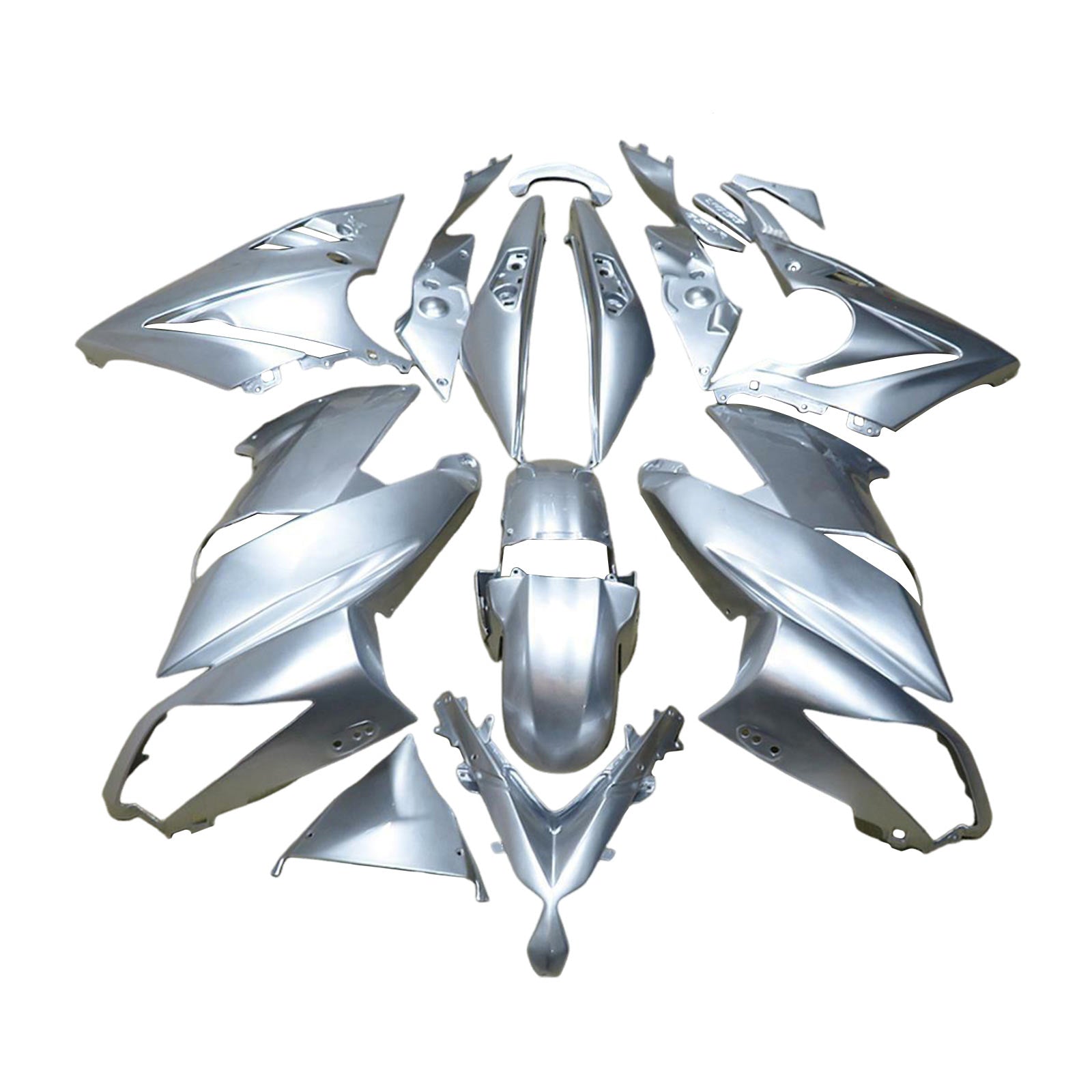 Amotopart 2009-2011 Kawasaki Ninja650 EX650 Silberverkleidungskit