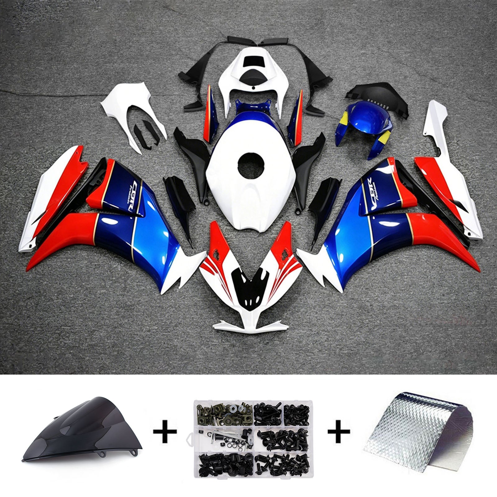 Zestaw owiewek Amotopart 2012-2016 Honda CBR1000RR biały/czerwony/niebieski
