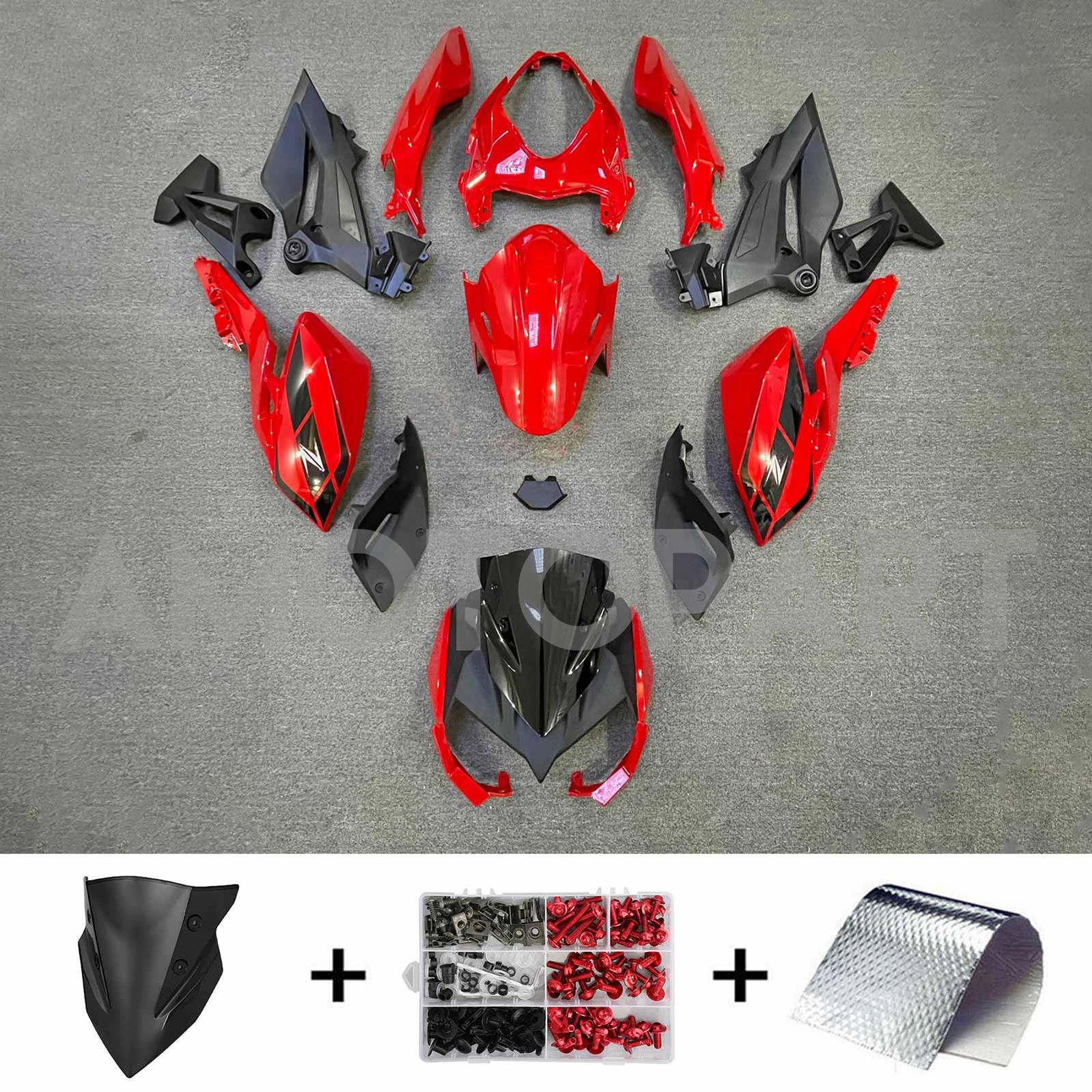 Amotopart 2018-2024 Z400 Kawasaki Black Red Fairing Kit