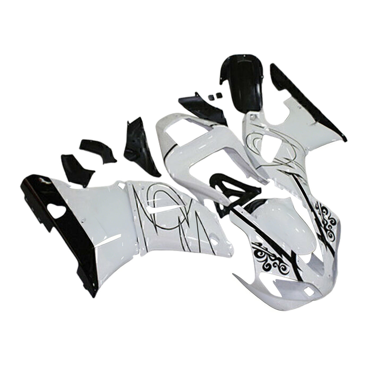 Amotopart 2000-2001 Yamaha YZF-R1 Gray White Black Fairing Kit