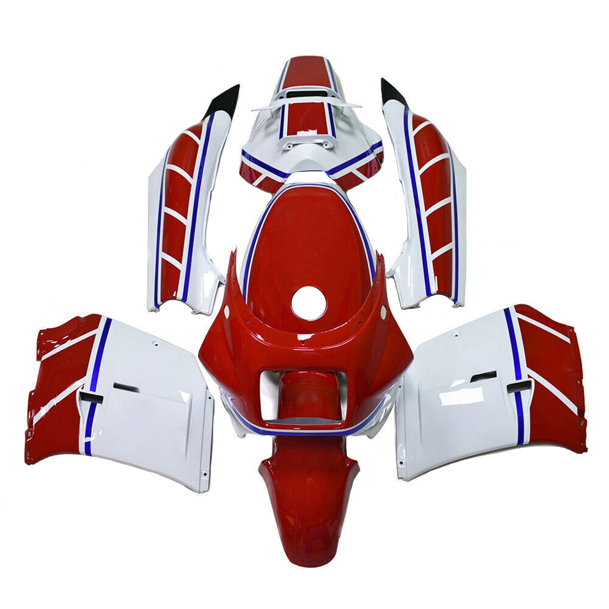 Amotopart 1985–1987 Yamaha RZV500 RD500 rot-blaues Verkleidungsset