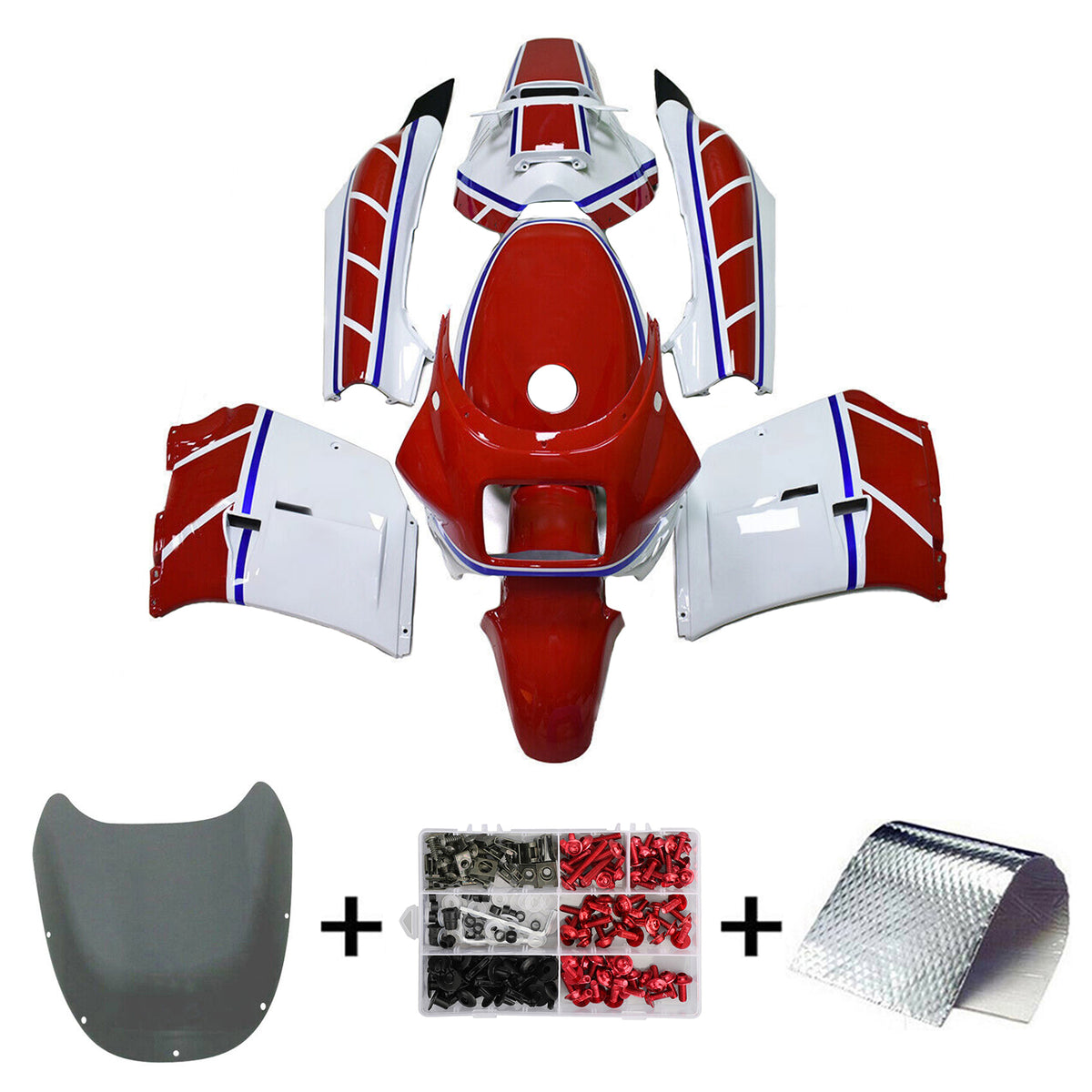 Amotopart 1985-1987 Yamaha RZV500 RD500 Red Blue Fairing Kit