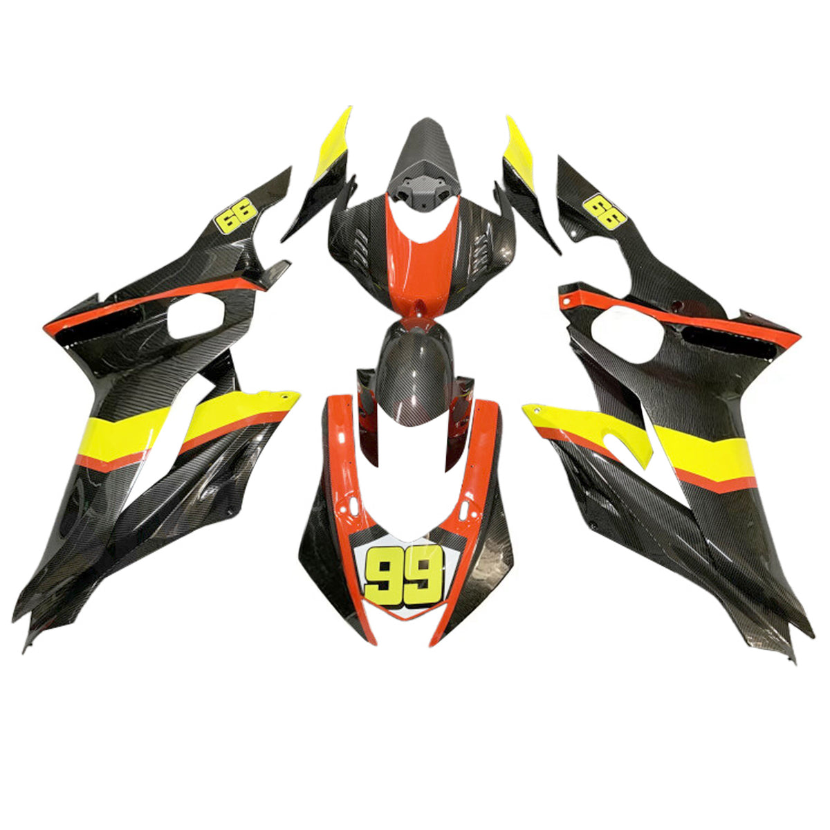 Amotopart 2017-2023 Yamaha YZF-R6 Yellow Black White Fairing Kit