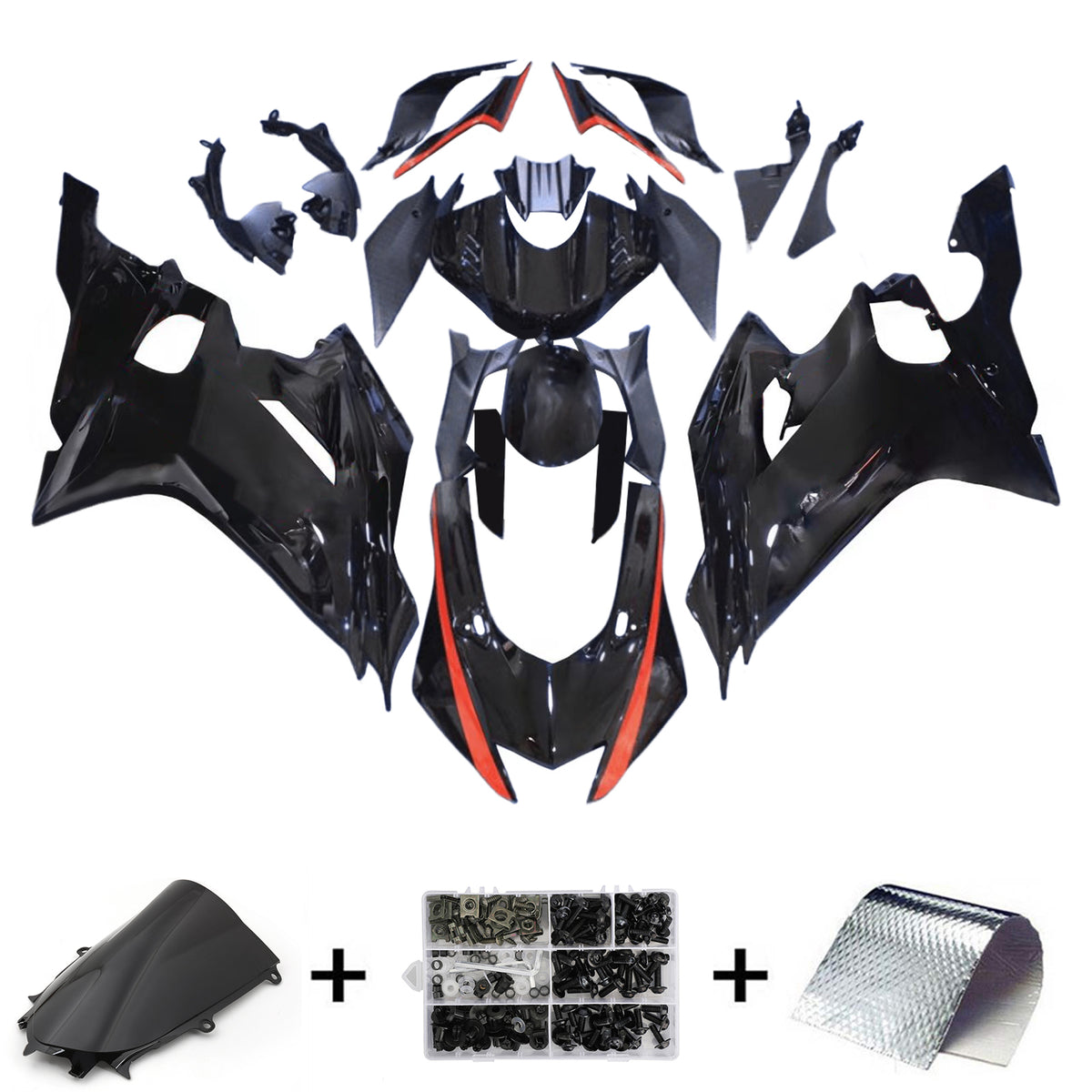 Amotopart 2017-2023 Yamaha YZF-R6 Black Blue White Fairing Kit