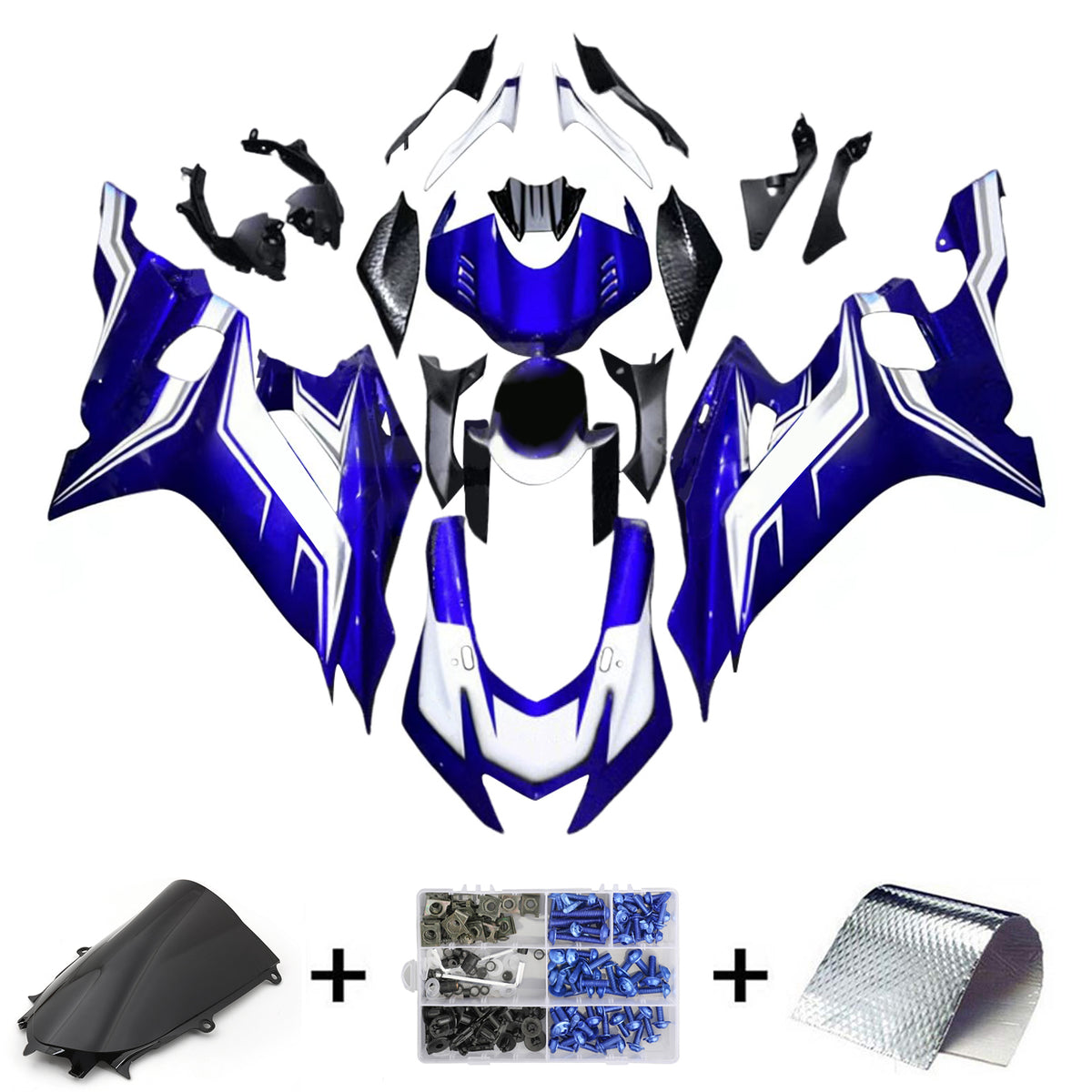 Amotopart 2017-2023 ヤマハ YZF-R6 ブルー ブラック ホワイト フェアリングキット