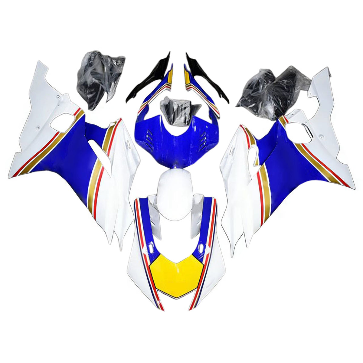 Amotopart 2017-2023 Yamaha YZF-R6 Yellow Red Blue Gray Fairing Kit